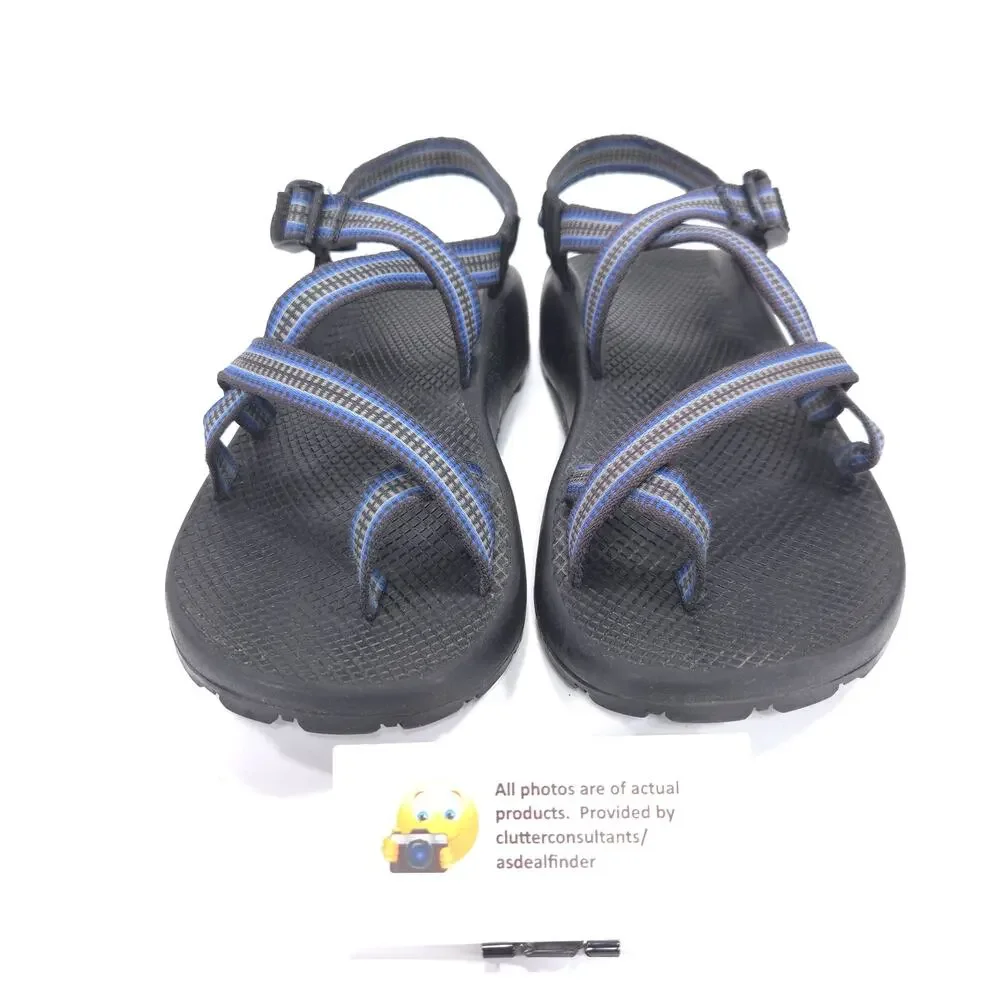 Chaco Classic Strappy Outdoor Trail Adjustable Sandals Mens Size 10 Black Blue
